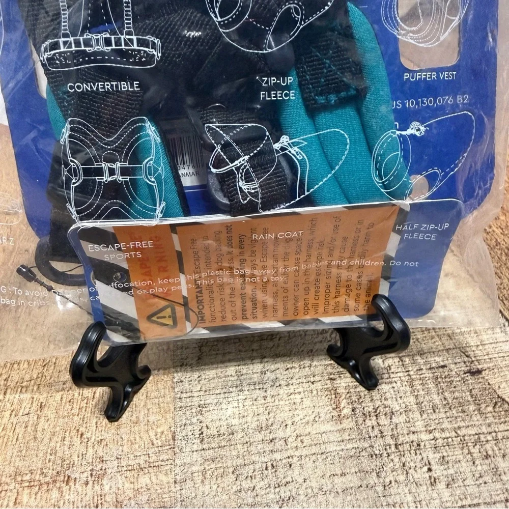 Gooby Escape Free sport Easy Fit Dog Harness, Turquoise NWT S